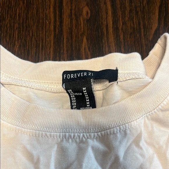 Forever 21 White and Yellow Short Sleeve Tee with Floral Design - Picture 2 of 2